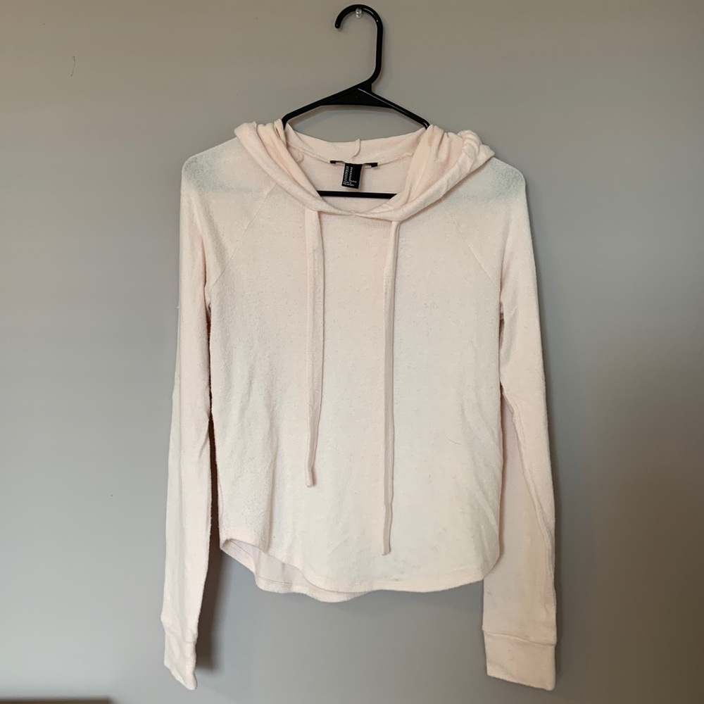 Soft Pink Cropped Hoodie